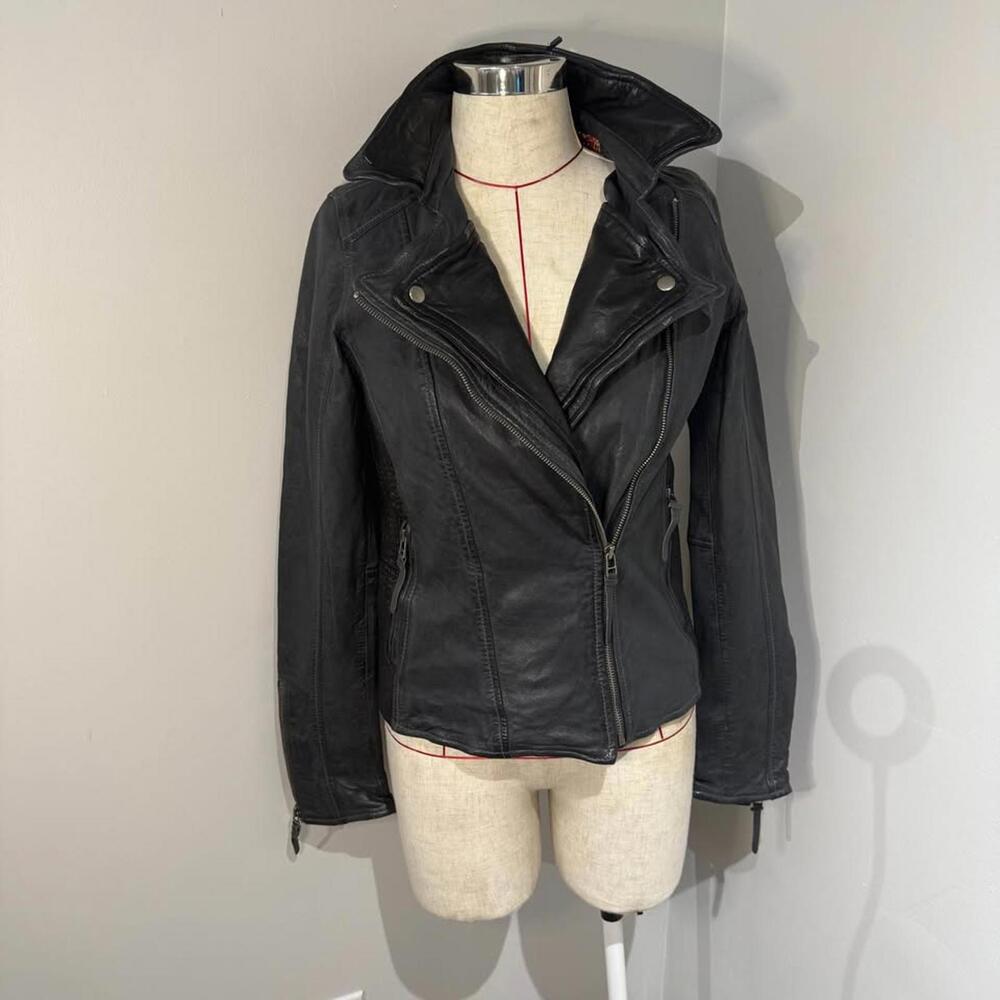 Bano eeMee NWT Dryden Distressed Genuine Leather‎ Jacket Women's Size 6